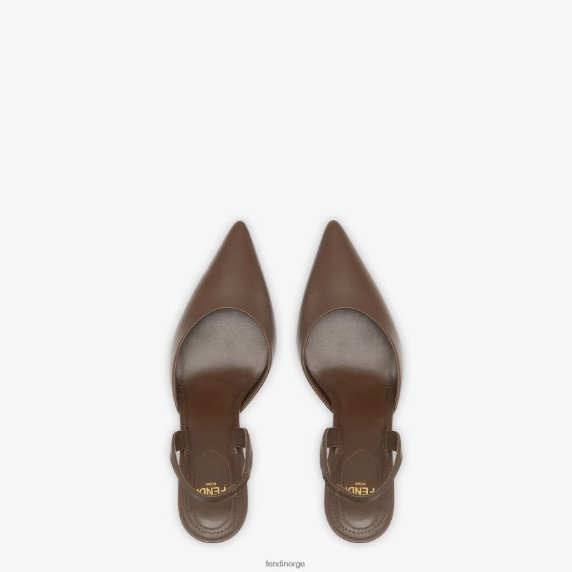 Fendi kvinner høyhælte slingbacks i skinn NXB4XN1365 brun sko
