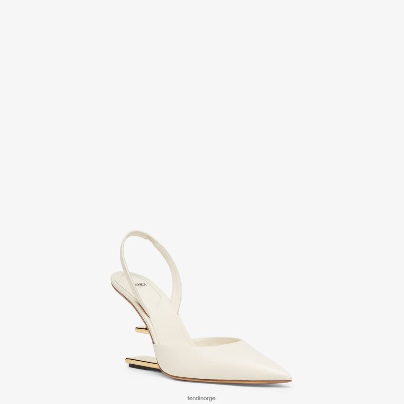 Fendi kvinner høyhælte slingbacks i skinn NXB4XN1366 hvit sko