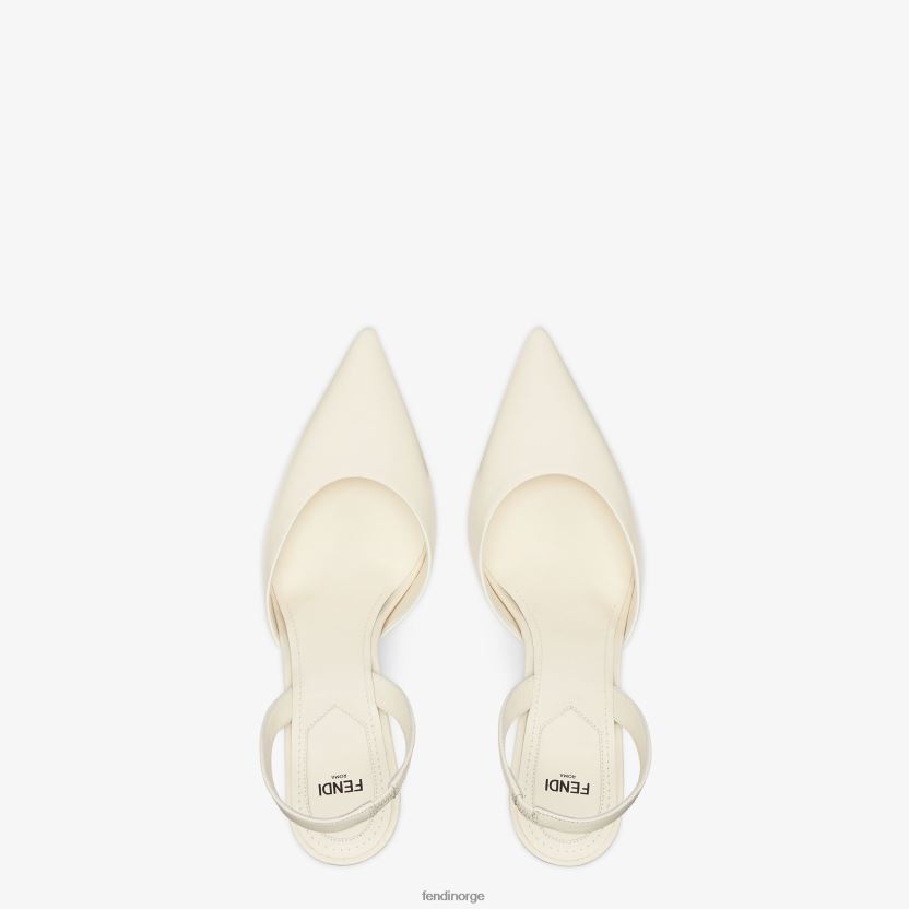 Fendi kvinner høyhælte slingbacks i skinn NXB4XN1366 hvit sko
