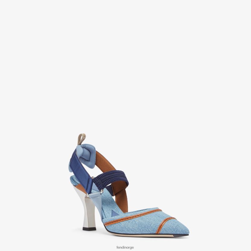 Fendi kvinner høyhælte slingbacks med broderi NXB4XN1312 flerfarget sko
