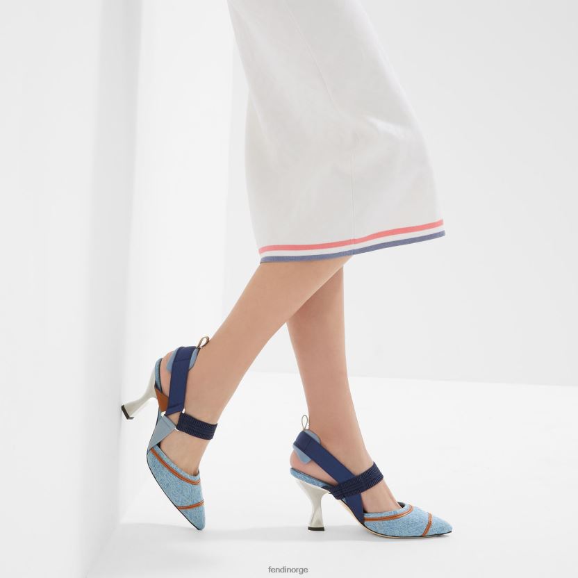 Fendi kvinner høyhælte slingbacks med broderi NXB4XN1312 flerfarget sko