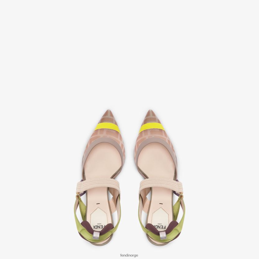 Fendi kvinner mesh slingbacks med mellomhæl NXB4XN1382 rosa sko
