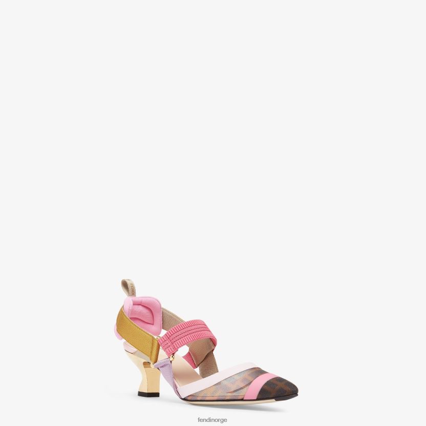 Fendi kvinner mesh slingbacks med mellomhæl NXB4XN1390 brun sko