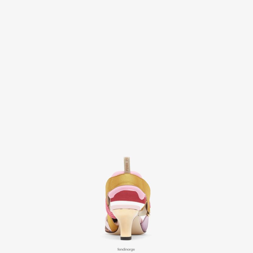 Fendi kvinner mesh slingbacks med mellomhæl NXB4XN1390 brun sko