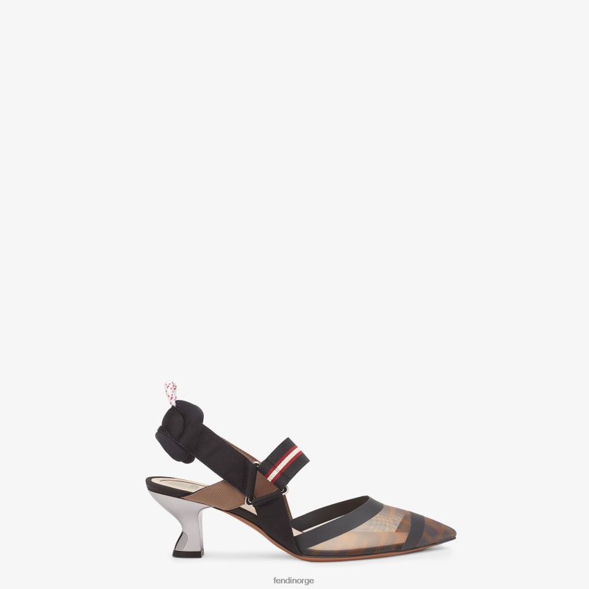 Fendi kvinner multitech mesh mellomhæl slingbacks NXB4XN1394 brun sko