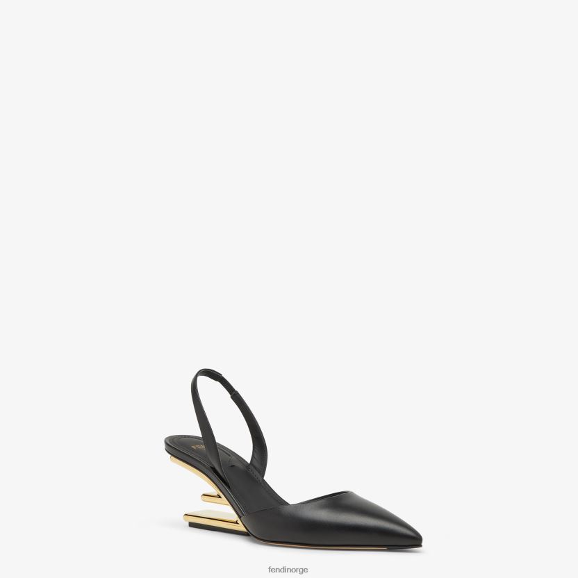 Fendi kvinner skinn, slingbacks med middels hæl NXB4XN1340 svart sko