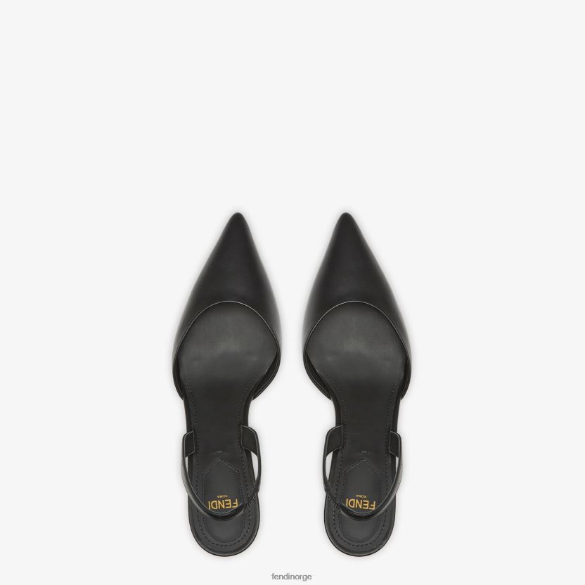 Fendi kvinner skinn, slingbacks med middels hæl NXB4XN1340 svart sko