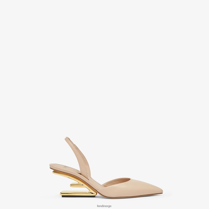 Fendi kvinner slingbacks i skinn med mellomhæl NXB4XN1339 beige sko
