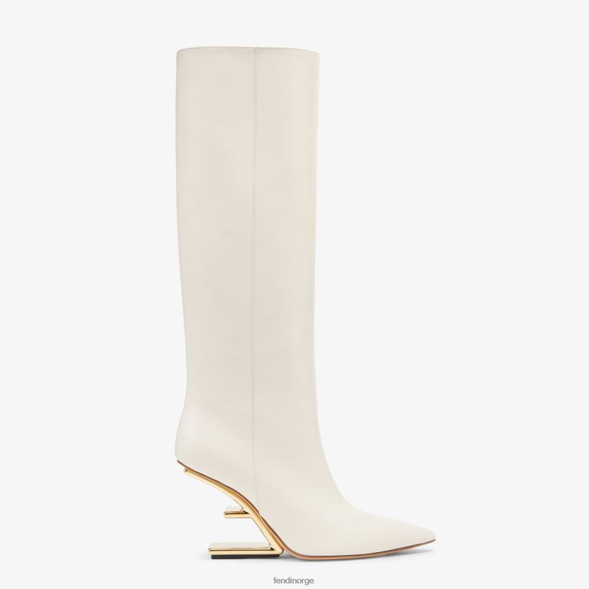 Fendi kvinner høyhælte skinnstøvler NXB4XN1355 hvit sko