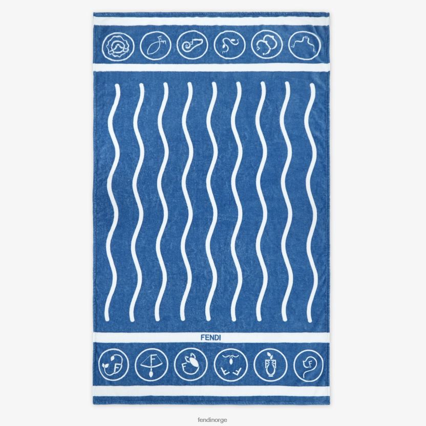 Fendi kvinner strandhåndkle i bomull NXB4XN131 blå tilbehør