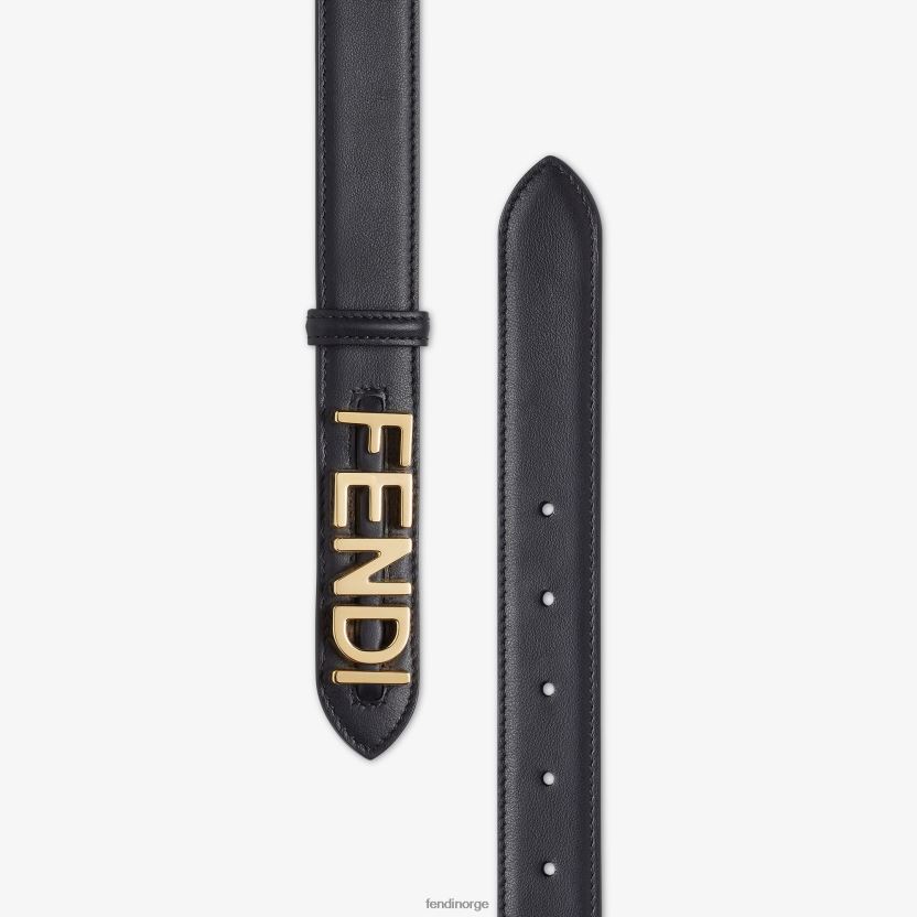Fendi kvinner belte i grafisk lær NXB4XN18 svart tilbehør