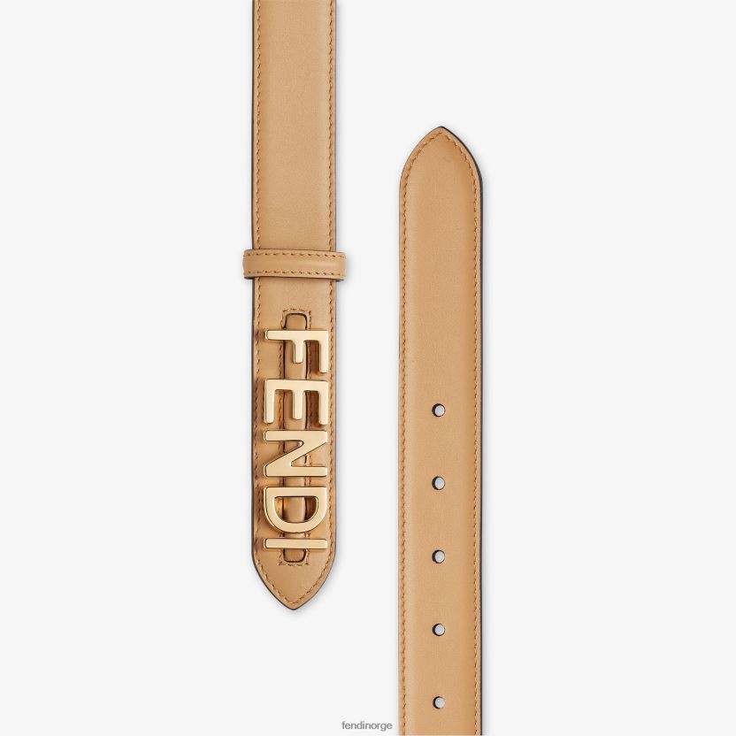 Fendi kvinner belte i grafisk lær NXB4XN44 beige tilbehør