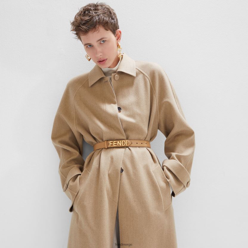 Fendi kvinner belte i grafisk lær NXB4XN44 beige tilbehør