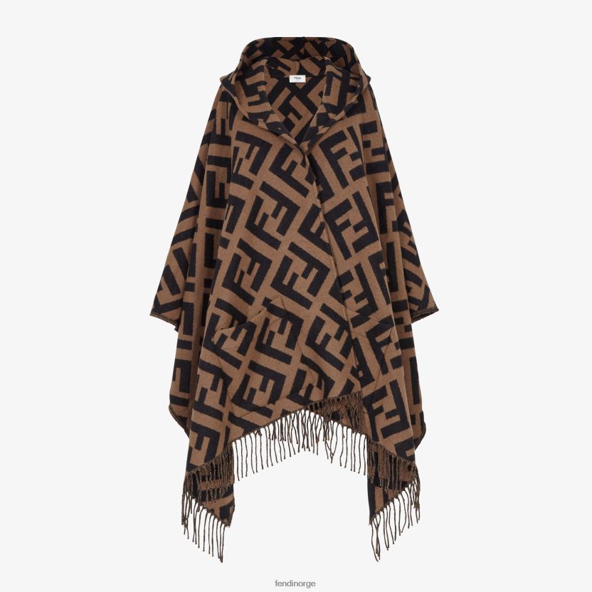 Fendi kvinner kashmir poncho NXB4XN245 brun tilbehør