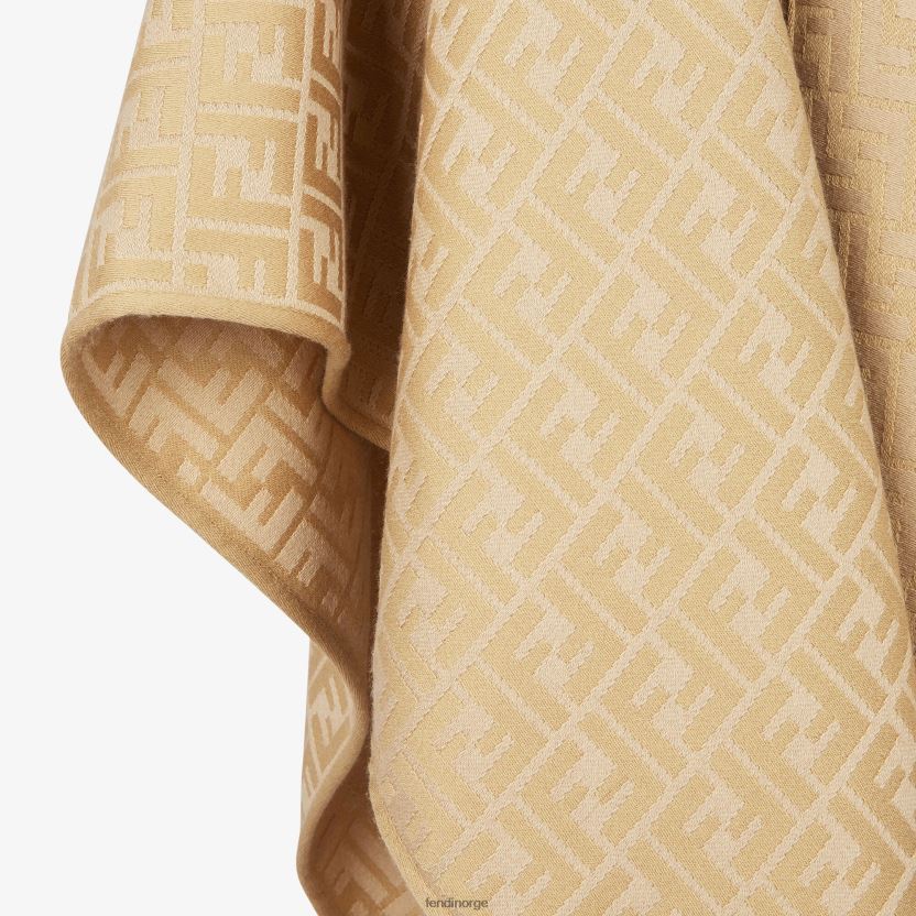 Fendi kvinner poncho i ull og silke NXB4XN55 brun tilbehør