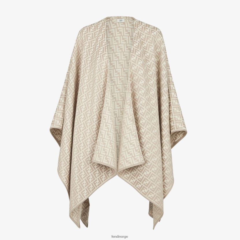 Fendi kvinner ull og silke poncho NXB4XN53 beige tilbehør