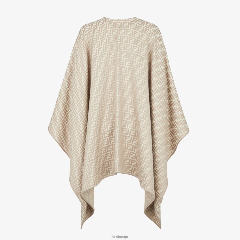 Fendi kvinner ull og silke poncho NXB4XN53 beige tilbehør