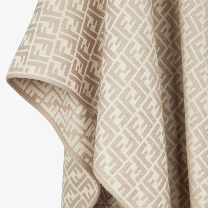 Fendi kvinner ull og silke poncho NXB4XN53 beige tilbehør