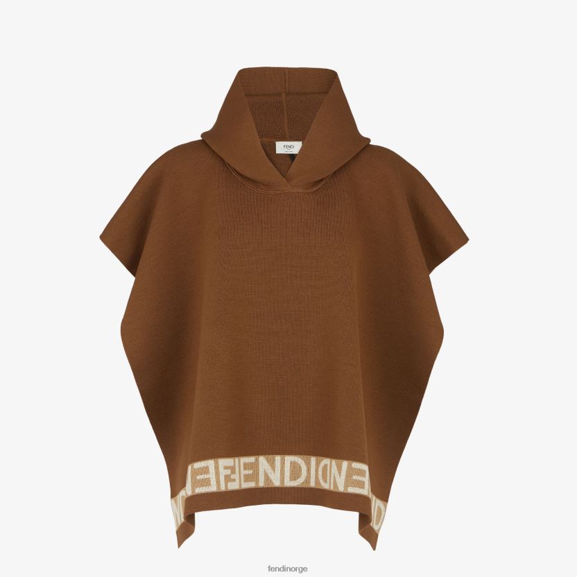 Fendi kvinner ull poncho NXB4XN51 beige tilbehør