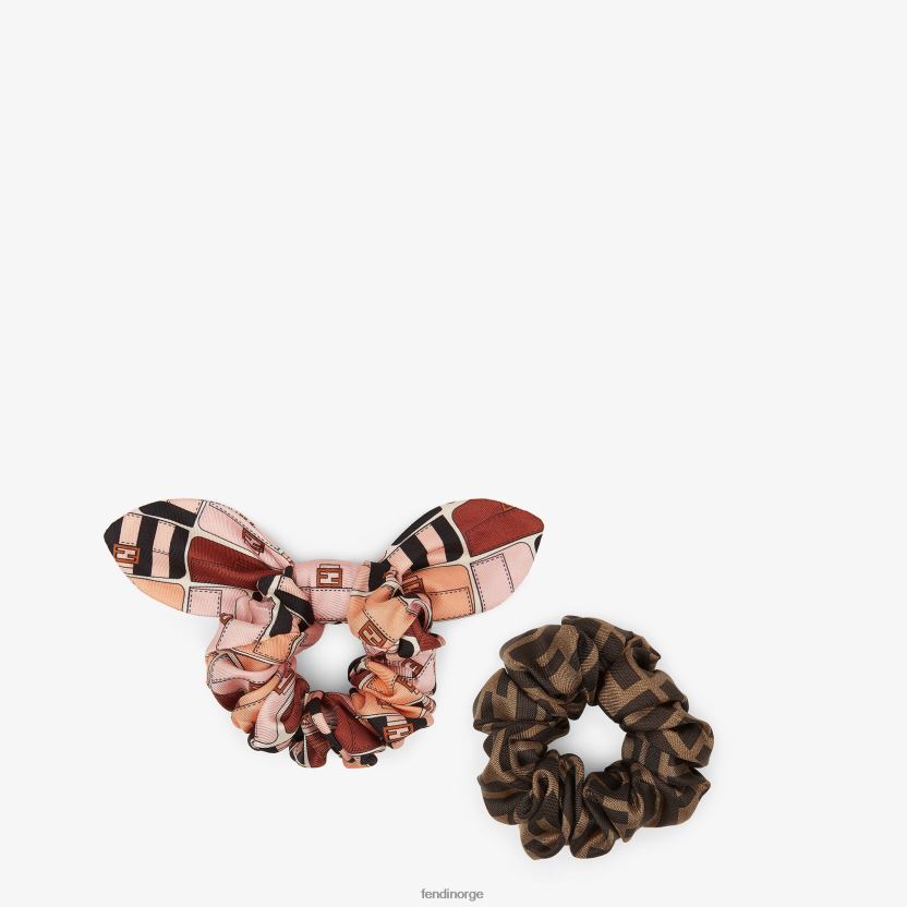 Fendi kvinner sett med to multisilke hårbånd NXB4XN475 flerfarget tilbehør