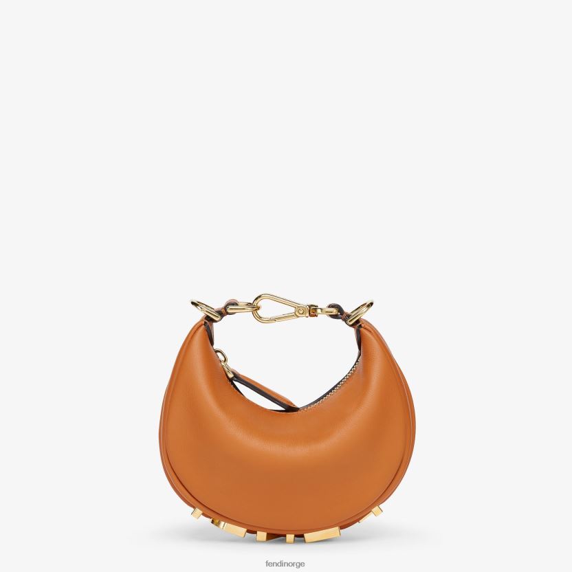 Fendi kvinner nano grafisk lær sjarm NXB4XN21 brun tilbehør