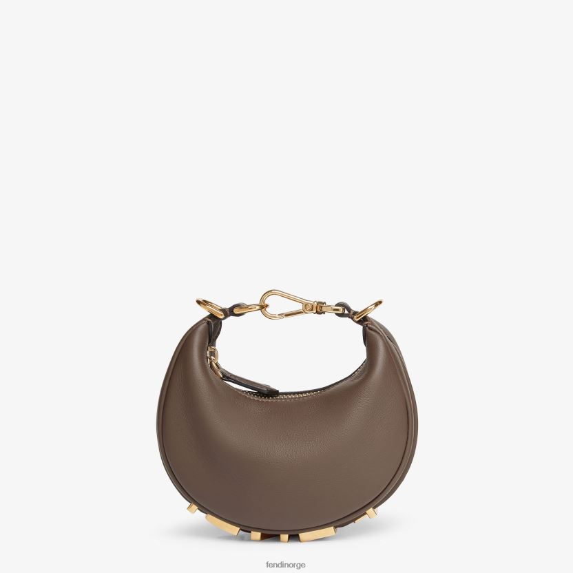 Fendi kvinner nano grafisk lær sjarm NXB4XN238 brun tilbehør