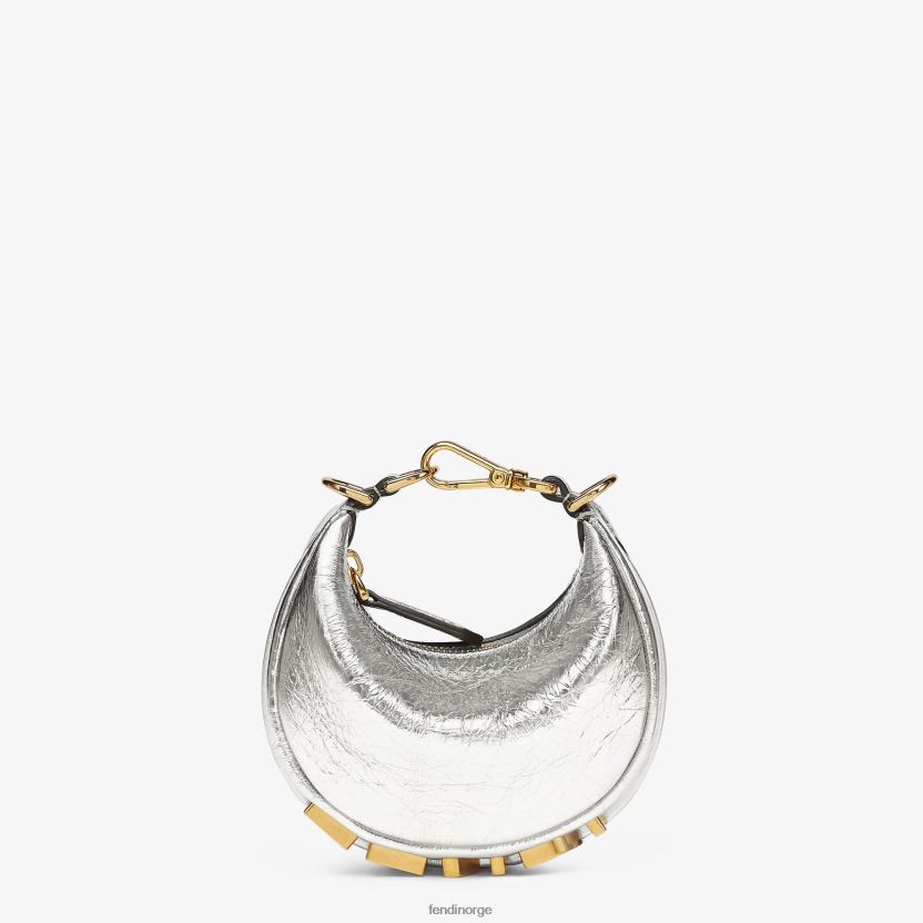 Fendi kvinner nano grafisk lær sjarm NXB4XN391 sølv tilbehør