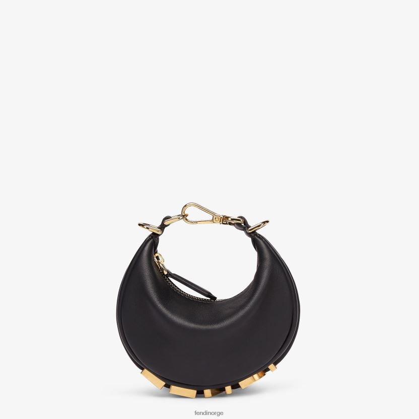 Fendi kvinner nano grafisk lær sjarm NXB4XN42 svart tilbehør