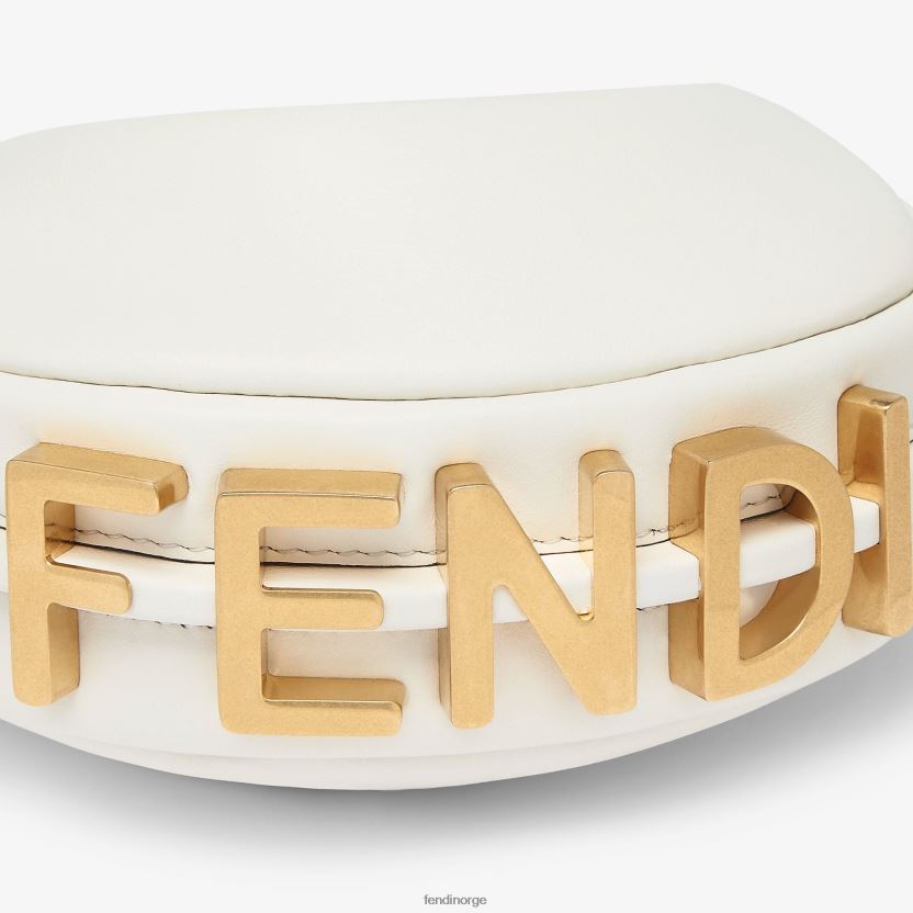 Fendi kvinner nano grafisk lær sjarm NXB4XN79 hvit tilbehør