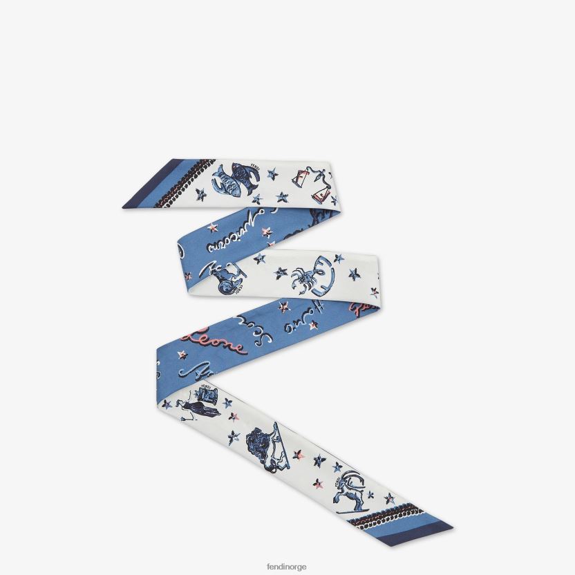 Fendi kvinner innpakket silkebandeau NXB4XN110 blå tilbehør