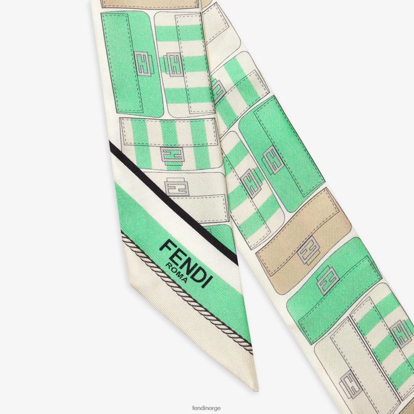Fendi kvinner innpakket silkebandeau NXB4XN231 grønn tilbehør