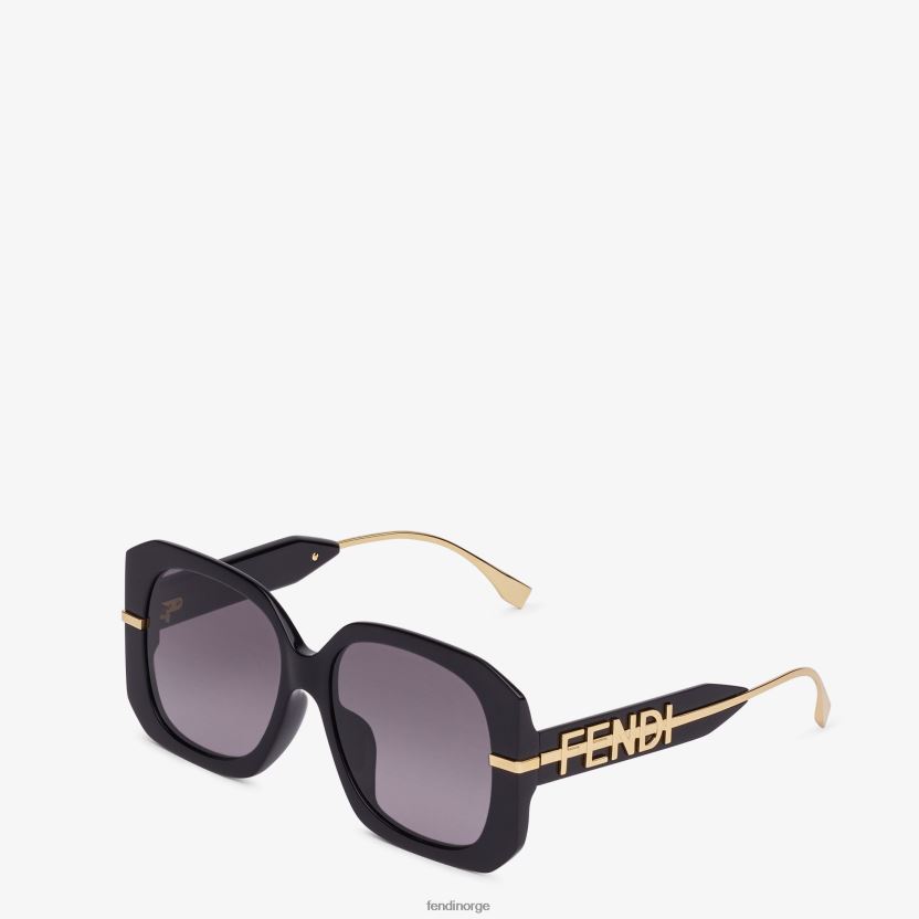 Fendi kvinner acetatsolbriller med lav bridgepassform NXB4XN322 svart tilbehør