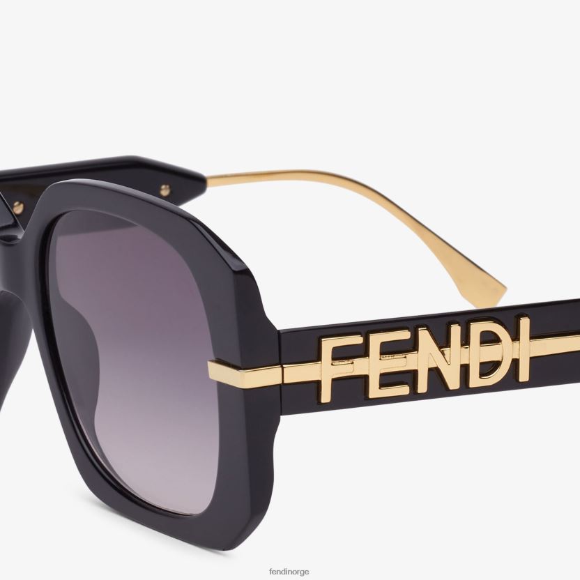 Fendi kvinner acetatsolbriller med lav bridgepassform NXB4XN322 svart tilbehør