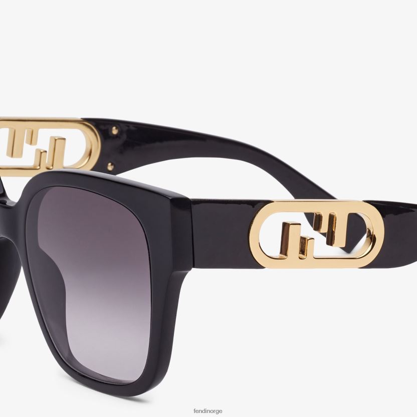 Fendi kvinner acetatsolbriller med lav bridgepassform NXB4XN327 svart tilbehør