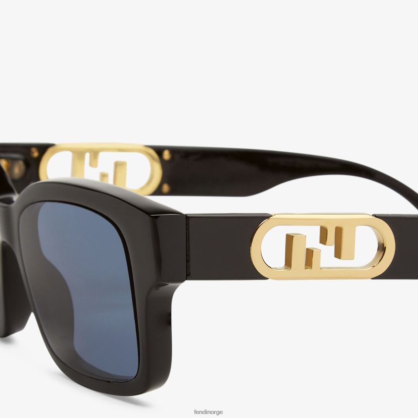 Fendi kvinner acetatsolbriller med lav bridgepassform NXB4XN356 svart tilbehør