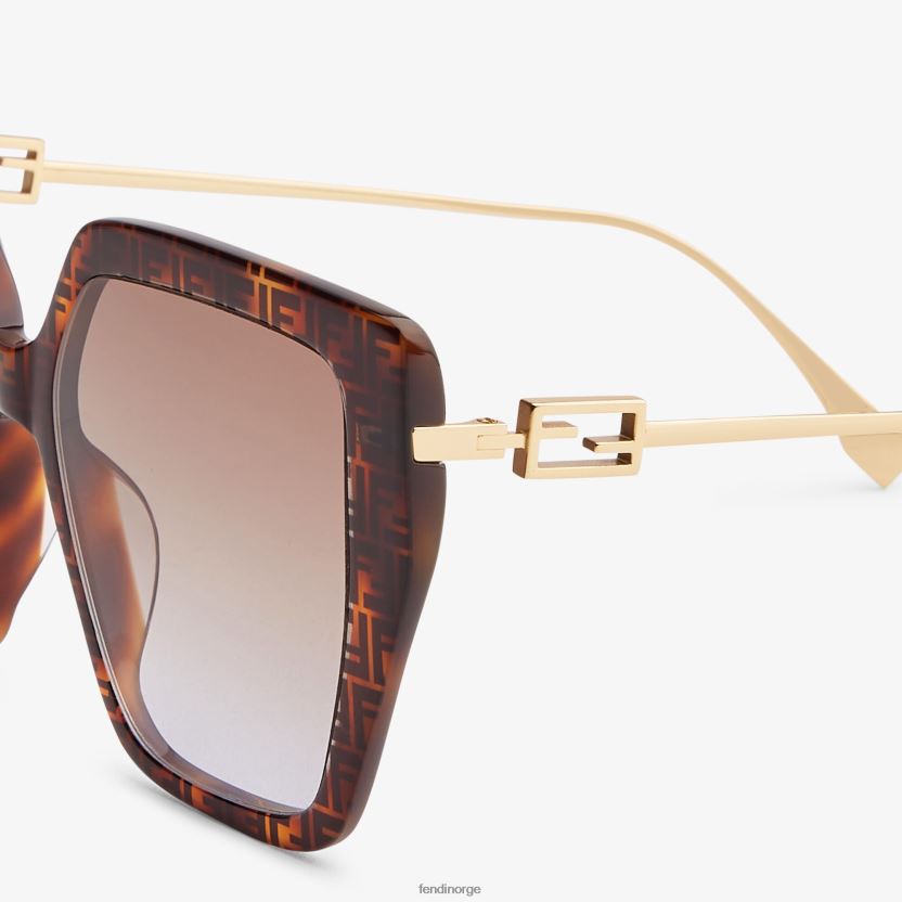 Fendi kvinner ff havana acetat og metall solbriller NXB4XN366 mote tilbehør