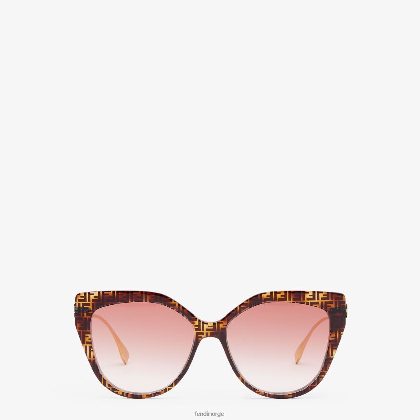 Fendi kvinner ff havana acetat og metall solbriller NXB4XN370 mote tilbehør