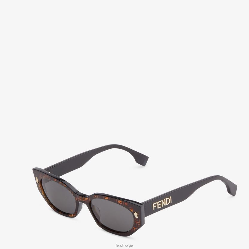Fendi kvinner ff havana og acetat solbriller NXB4XN369 svart tilbehør