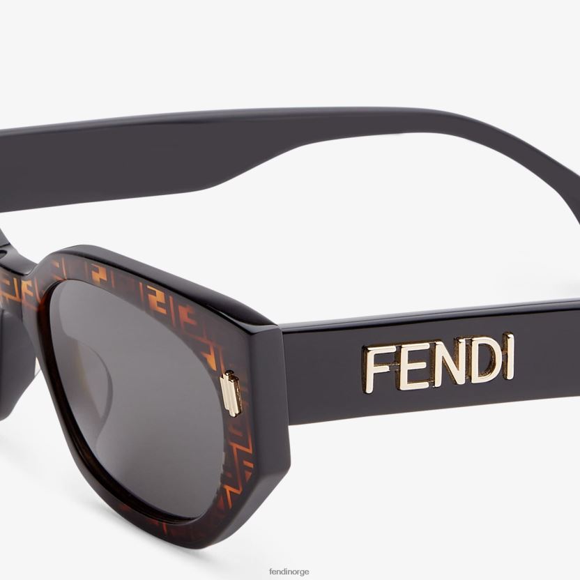 Fendi kvinner ff havana og acetat solbriller NXB4XN369 svart tilbehør