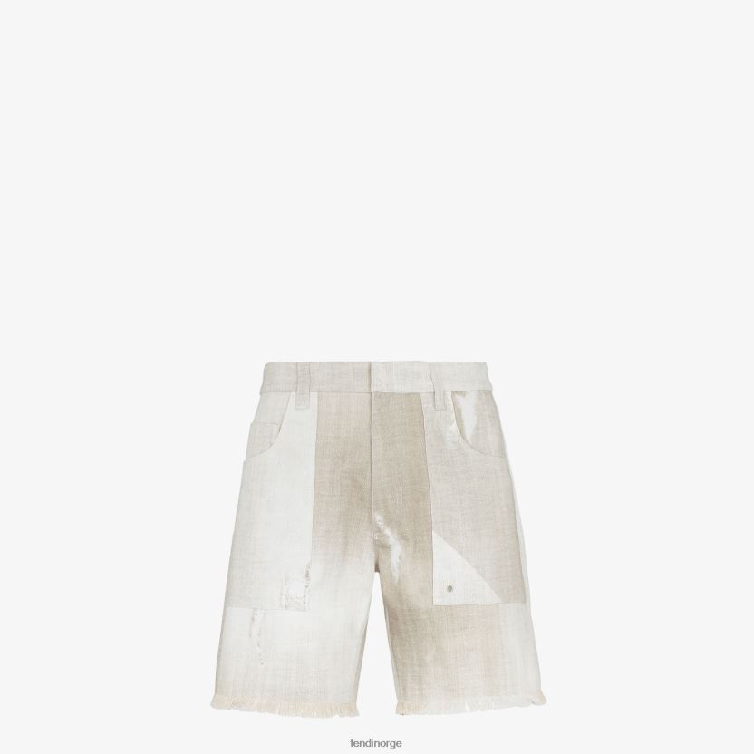 Fendi menn bermudas denimbukser NXB4XN2002 beige klær