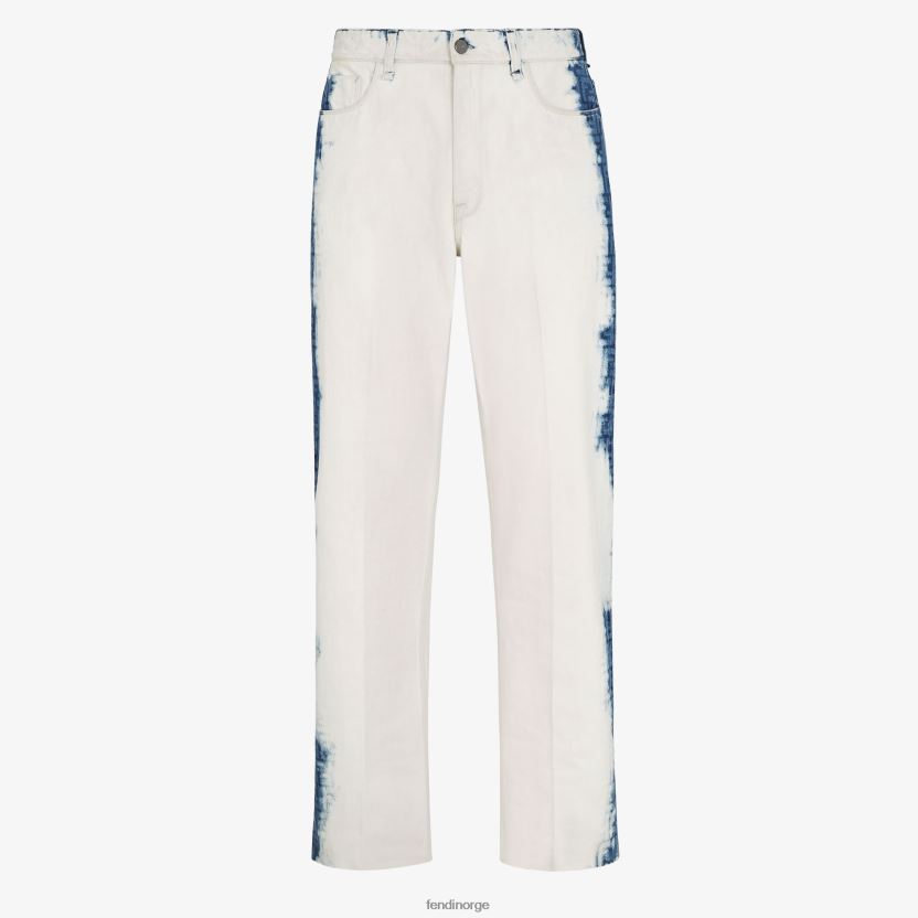 Fendi menn blekede denimjeans NXB4XN2025 blå klær