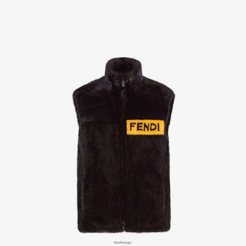 Fendi menn minkvest NXB4XN2160 svart klær