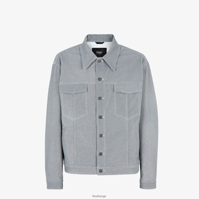 Fendi menn dongerijakke NXB4XN2125 grå klær