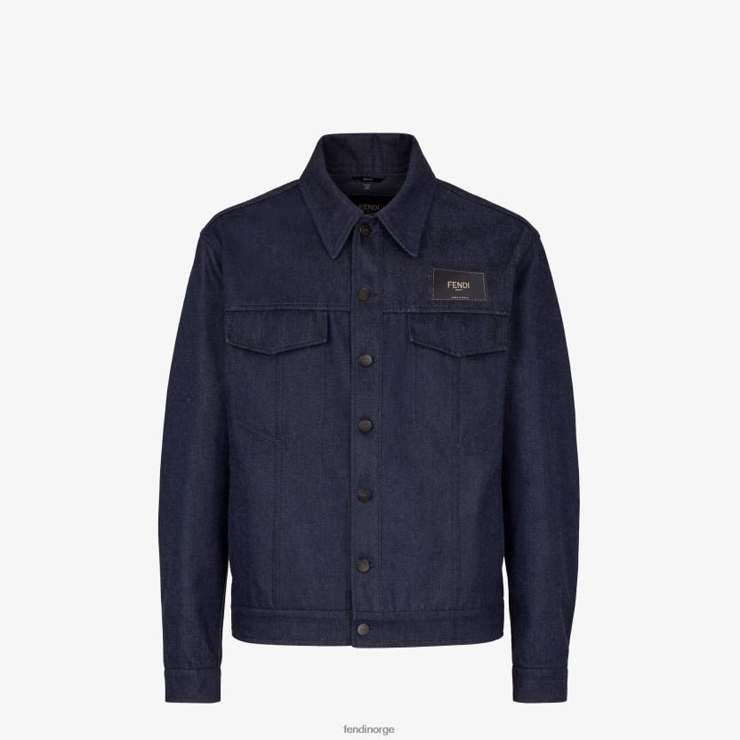Fendi menn dongerijakke NXB4XN2140 blå klær