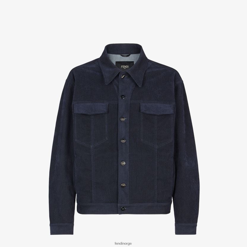 Fendi menn dongerijakke NXB4XN2165 blå klær