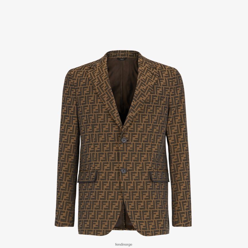 Fendi menn stoff blazer NXB4XN2062 brun klær