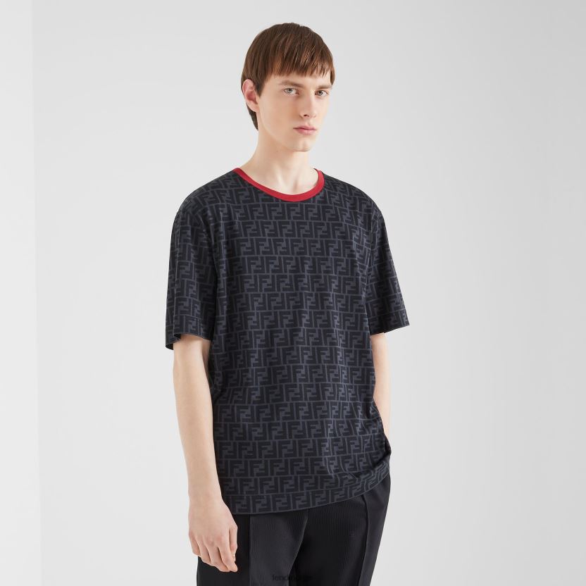 Fendi menn bomull t-skjorte NXB4XN2088 svart klær