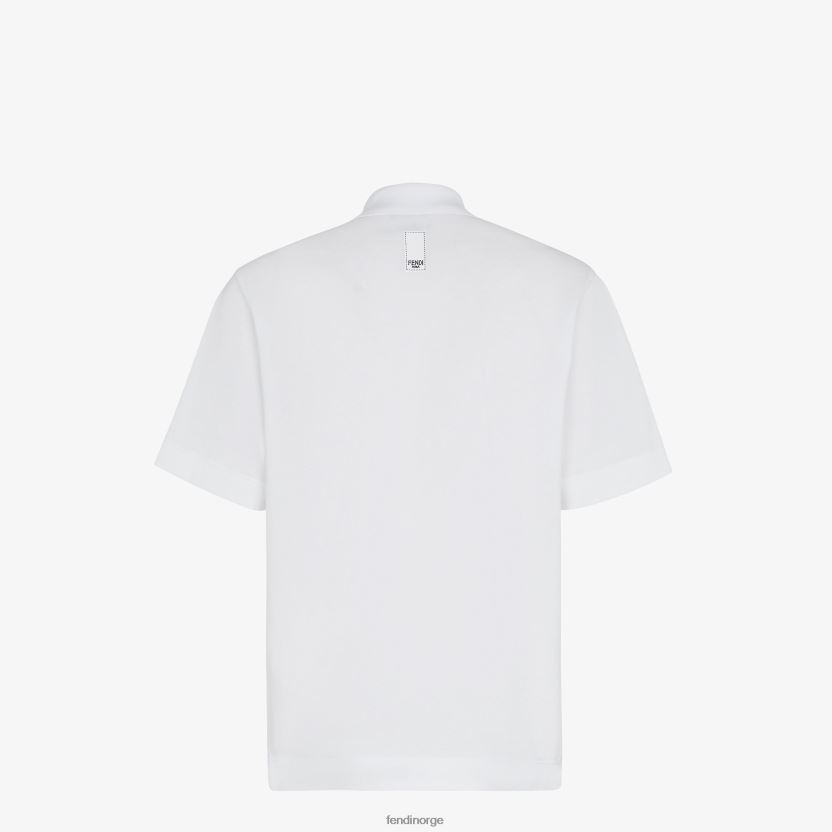 Fendi menn bomulls poloskjorte NXB4XN2137 hvit klær