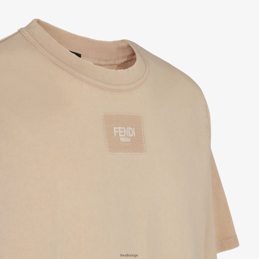 Fendi menn jersey t-skjorte NXB4XN1930 beige klær