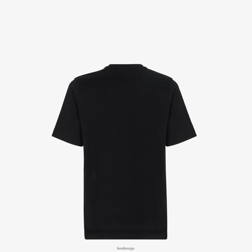 Fendi menn jersey t-skjorte NXB4XN2059 svart klær